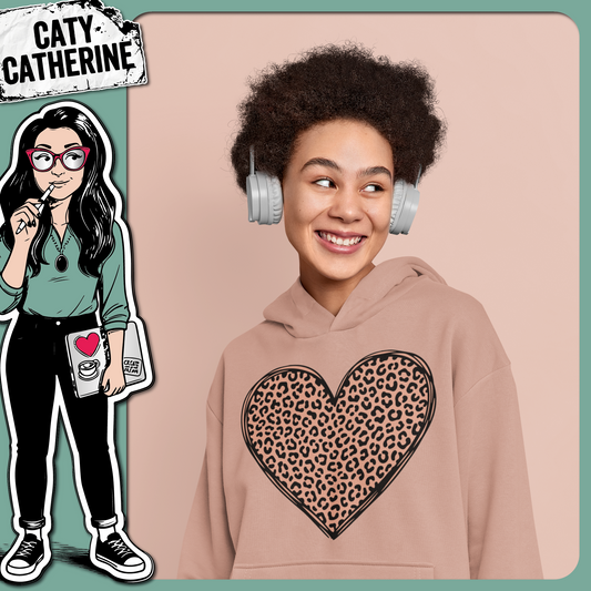 Coloured Leopard Print Love Heart – Love SVG Design by Caty Catherine