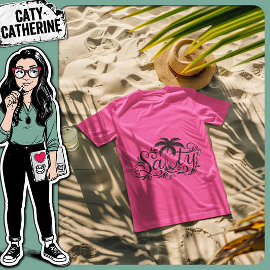 Salty Beach Palm Tree Summer Quote – Seasonal SVG Design by Caty Catherine