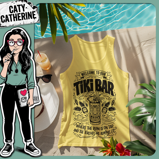 Welcome to Our Tiki Bar Tropical Cocktail Sign – Quotes & Sayings SVG Design by Caty Catherine