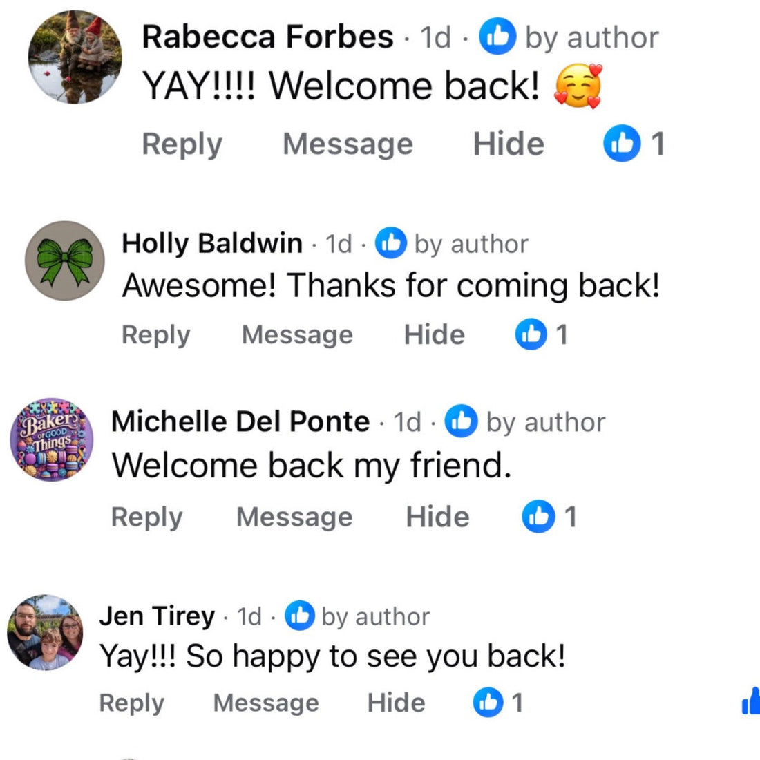 Such a Lovely Welcome Back 💗