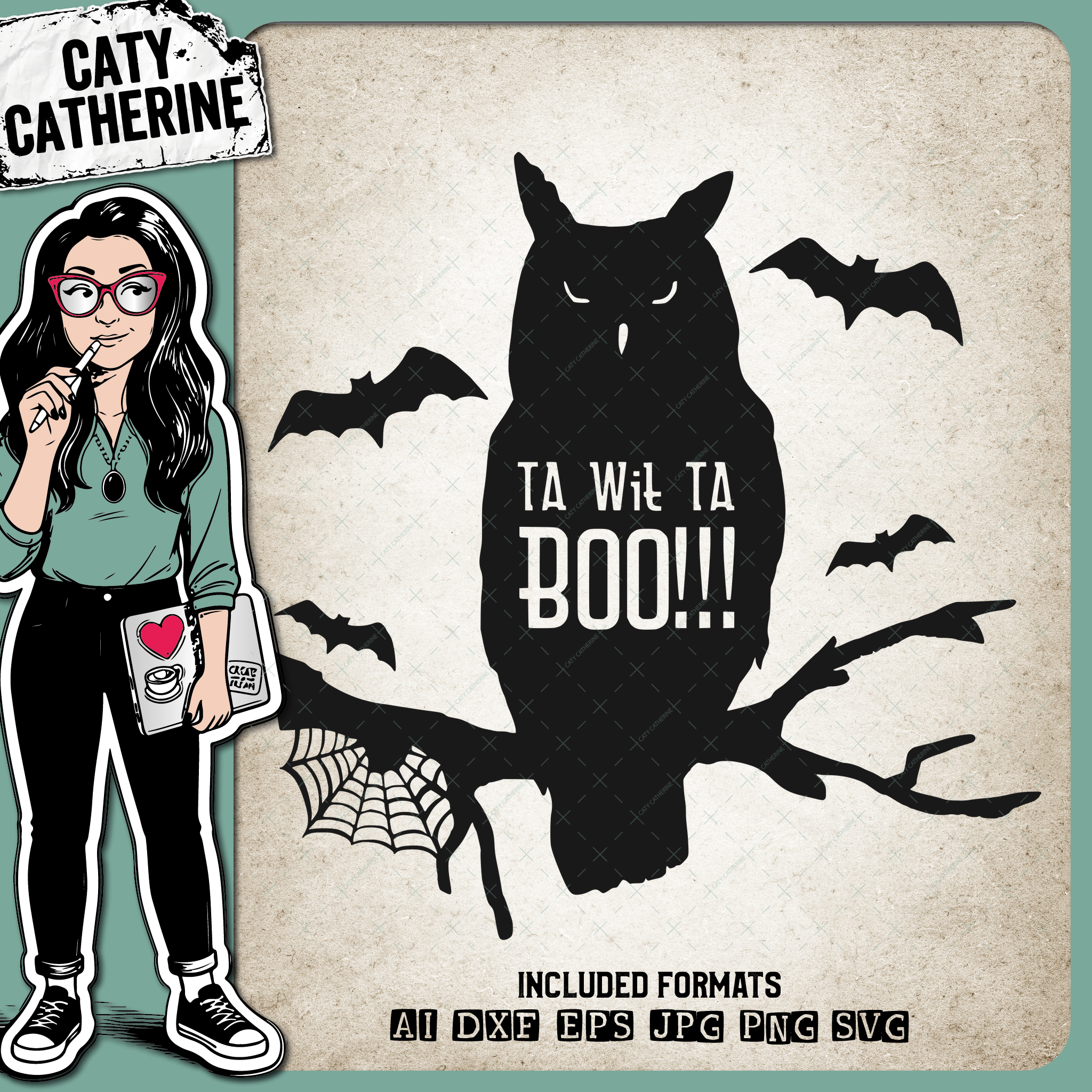 Owl Ta Wit Ta Boo! – Halloween SVG Design by Caty Catherine