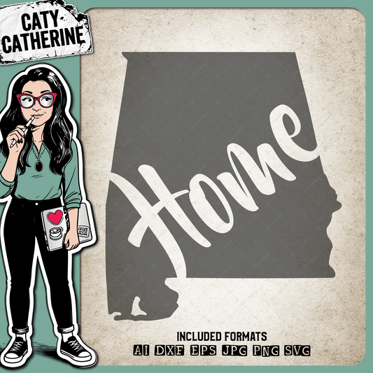 Alabama US State HOME – Travel SVG Design by Caty Catherine