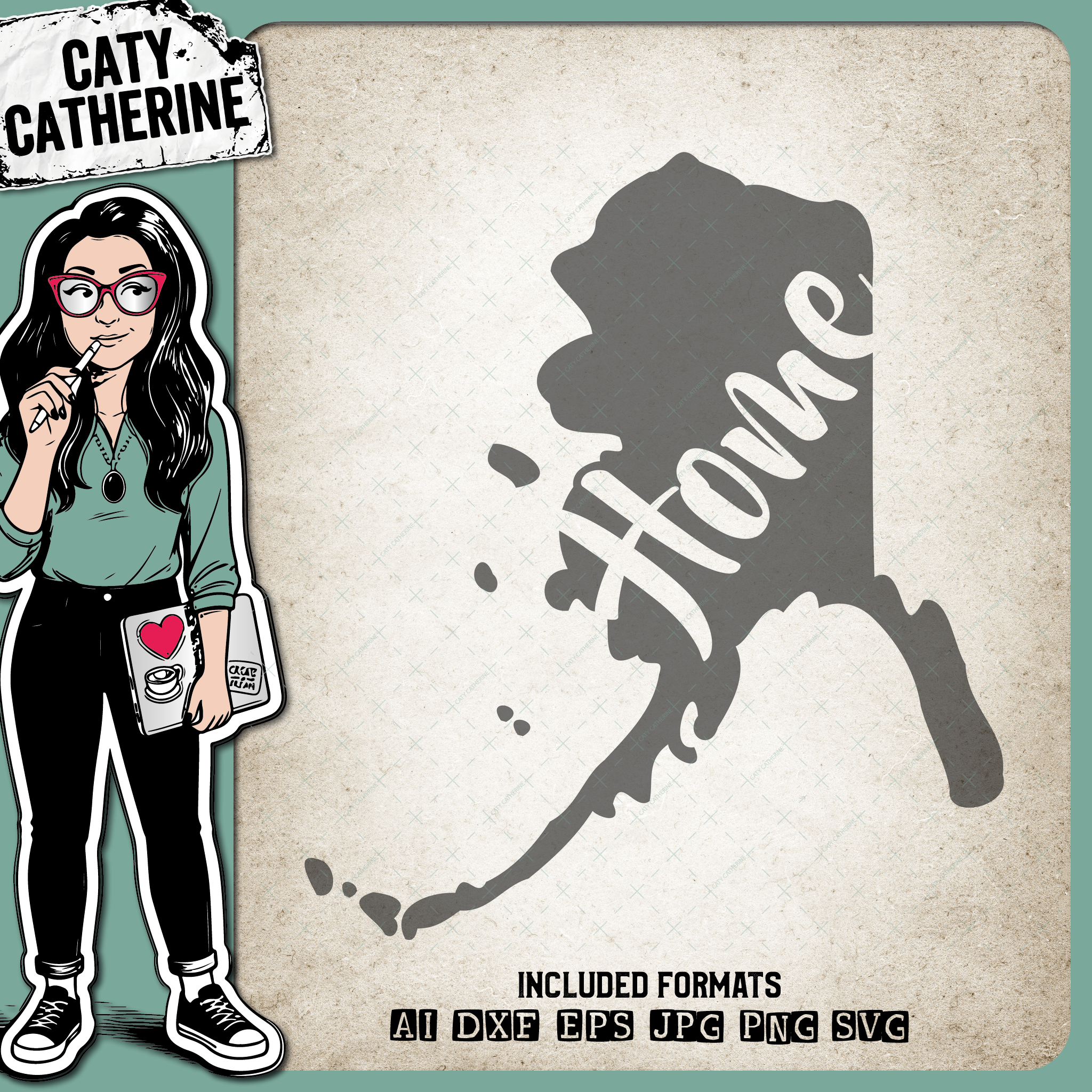 Alaska US State HOME – Travel SVG Design by Caty Catherine