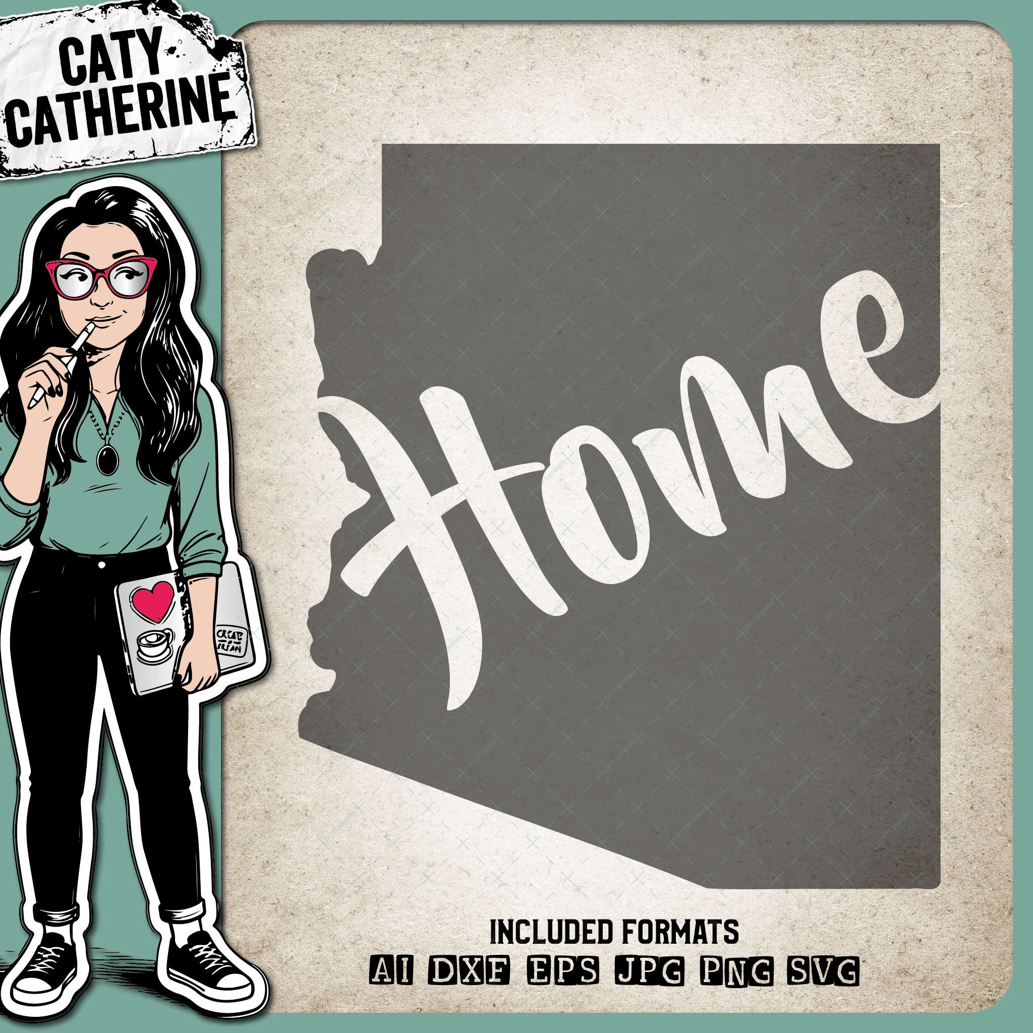 Arizona US State HOME – Travel SVG Design by Caty Catherine