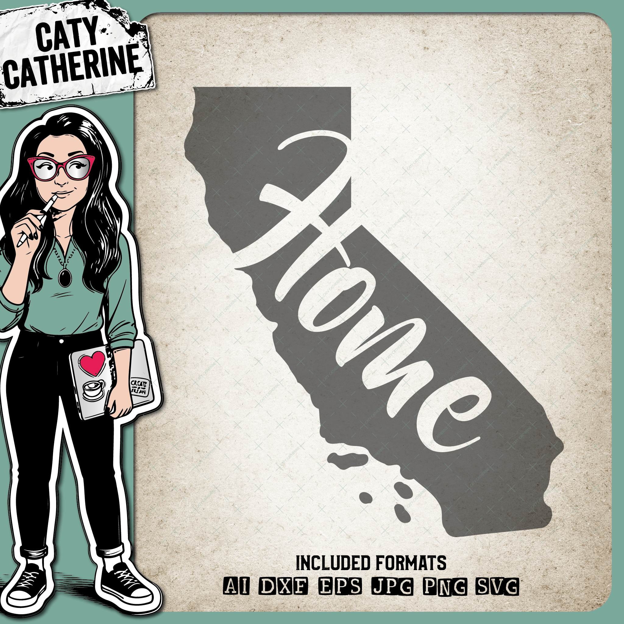 California US State HOME – Travel SVG Design by Caty Catherine