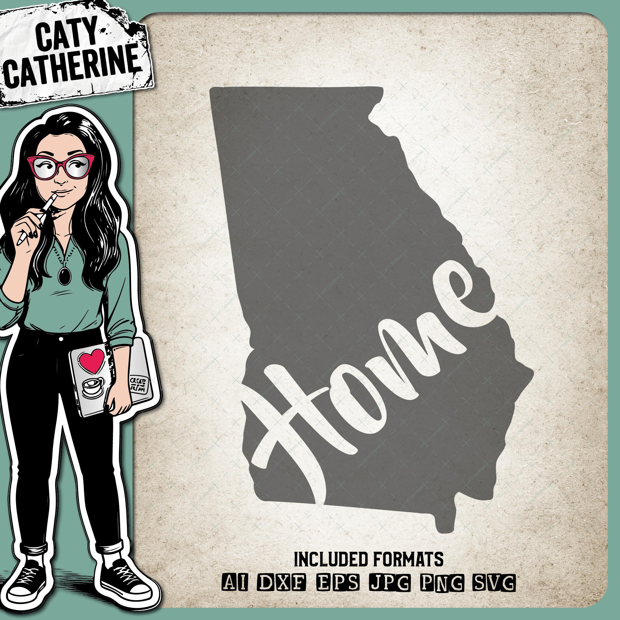Georgia US State HOME – Travel SVG Design by Caty Catherine