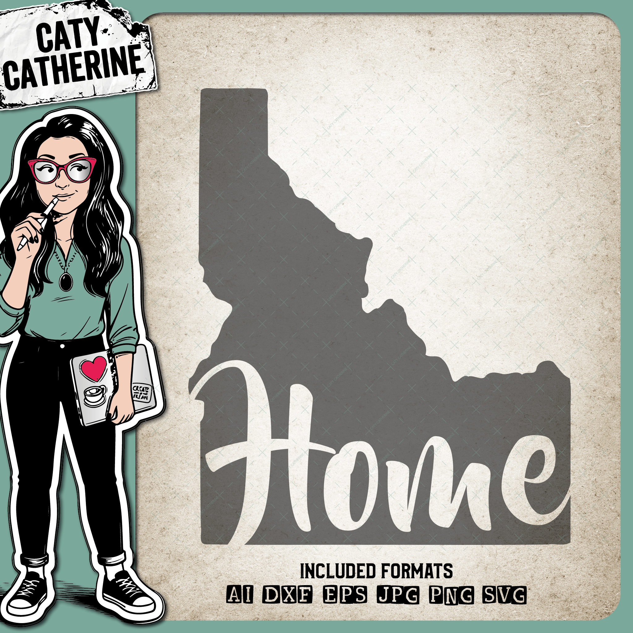 Idaho US State HOME – Travel SVG Design by Caty Catherine