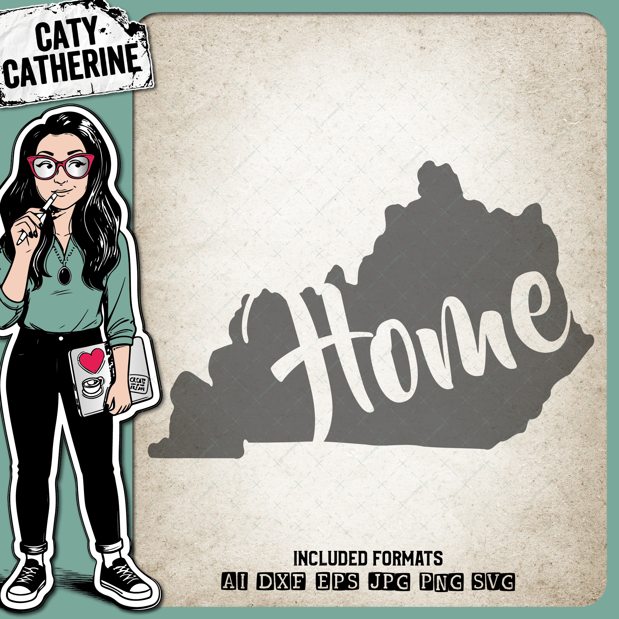 Kentucky US State HOME – Travel SVG Design by Caty Catherine