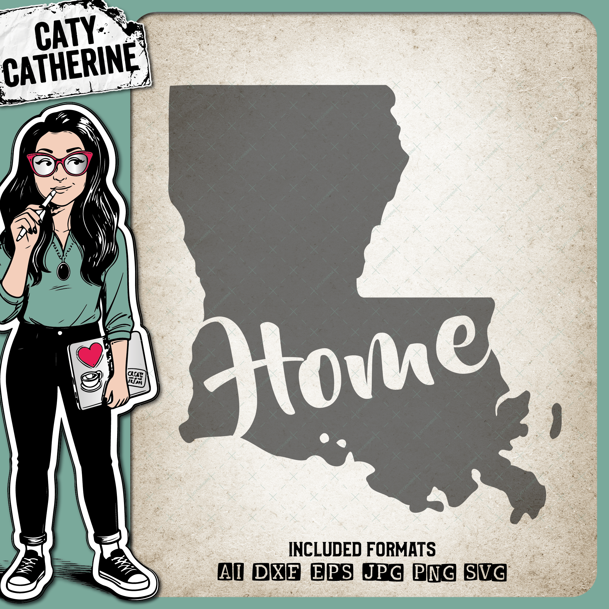 Louisiana US State HOME – Travel SVG Design by Caty Catherine