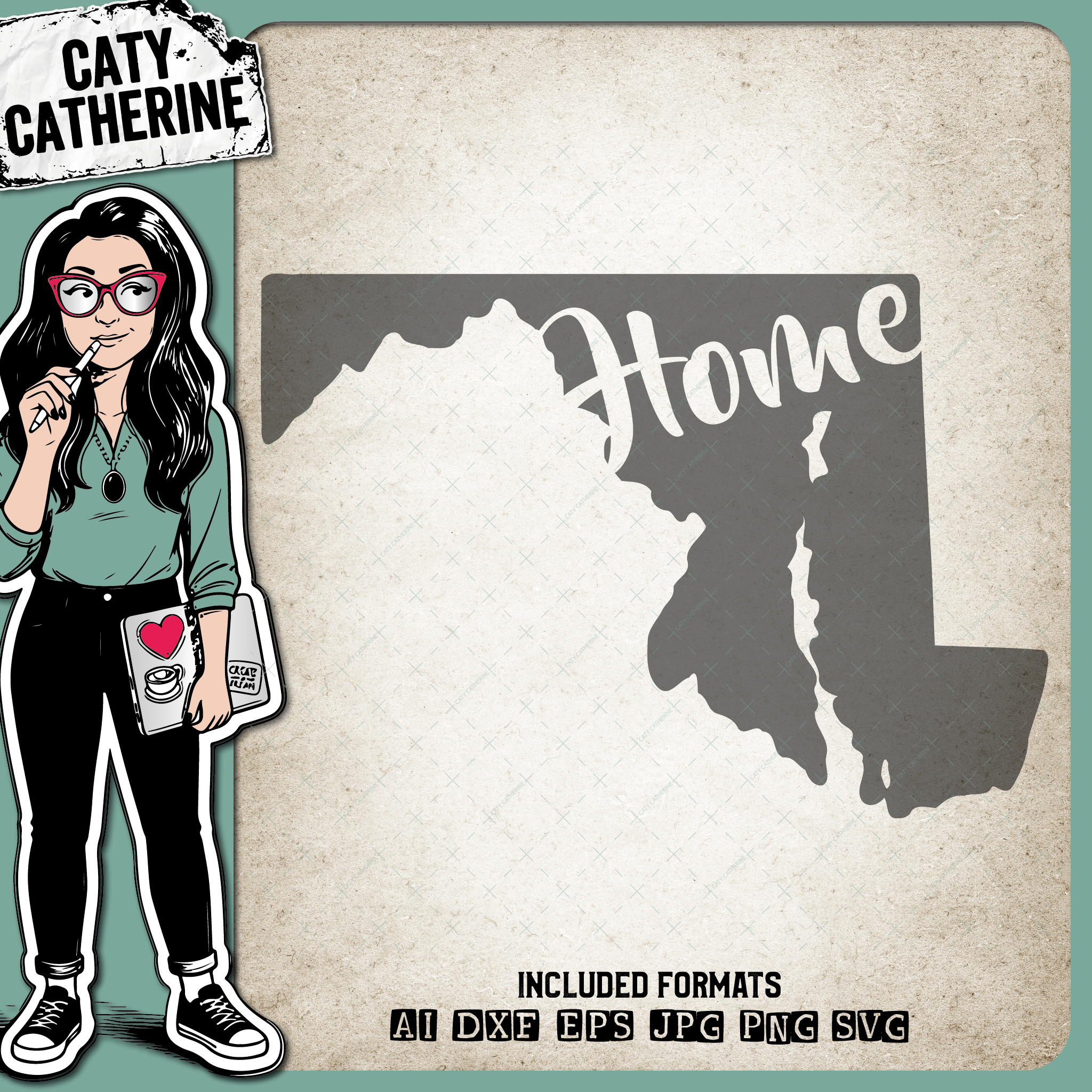 Maryland US State HOME – Travel SVG Design by Caty Catherine