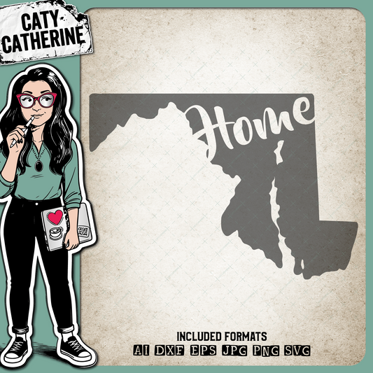 Maryland US State HOME – Travel SVG Design by Caty Catherine