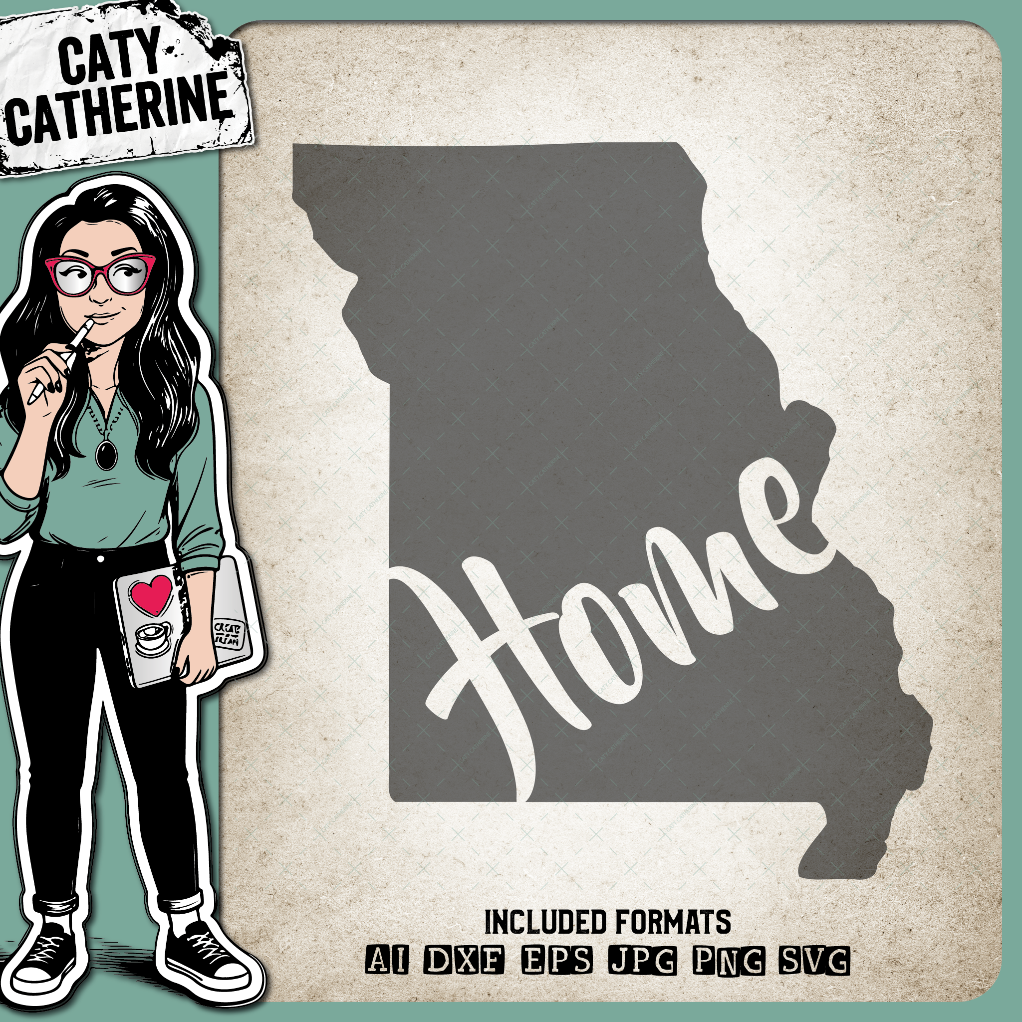 Missouri US State HOME – Travel SVG Design by Caty Catherine