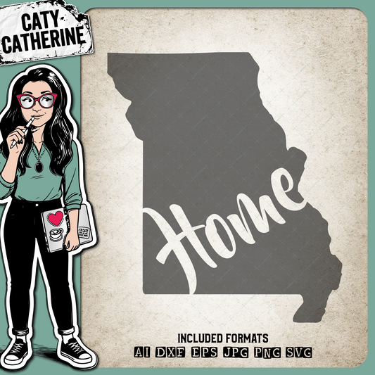 Missouri US State HOME – Travel SVG Design by Caty Catherine