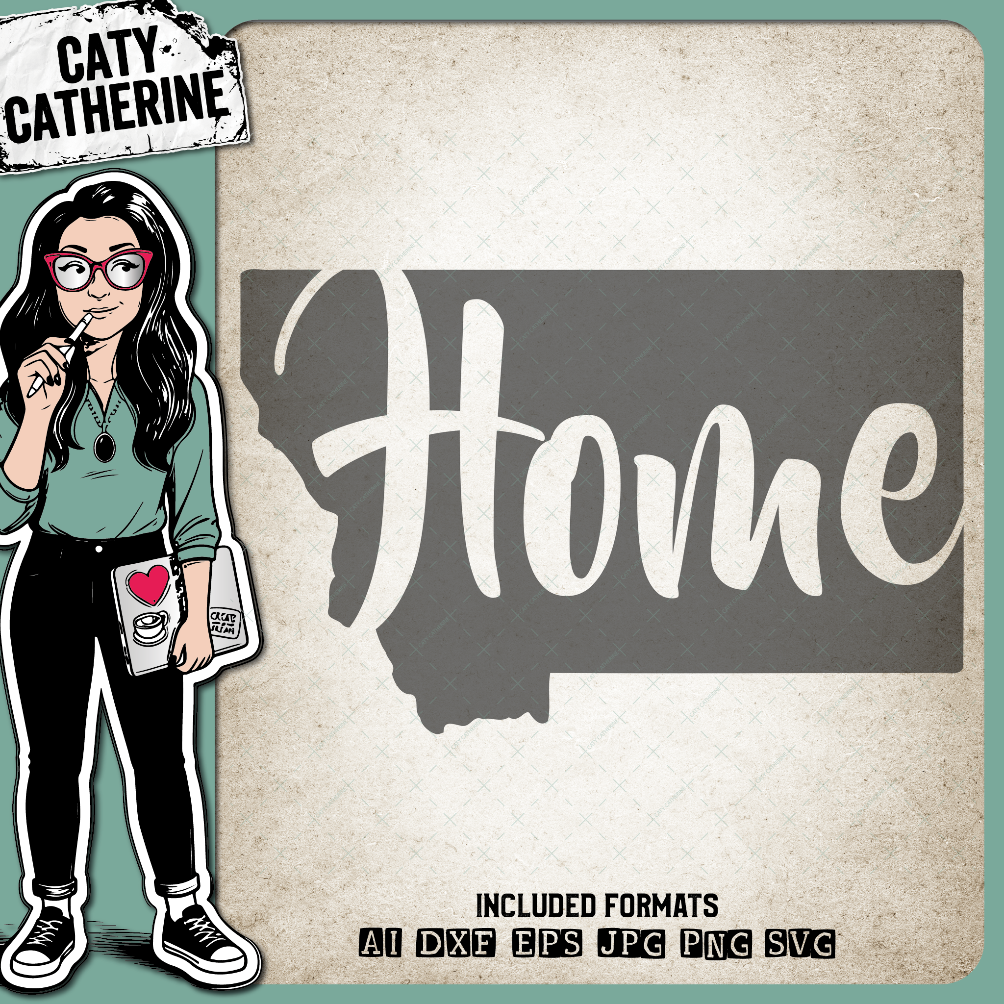 Montana US State HOME – Travel SVG Design by Caty Catherine