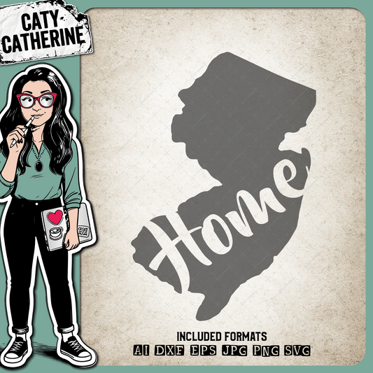 New-Jersey US State HOME – Travel SVG Design by Caty Catherine
