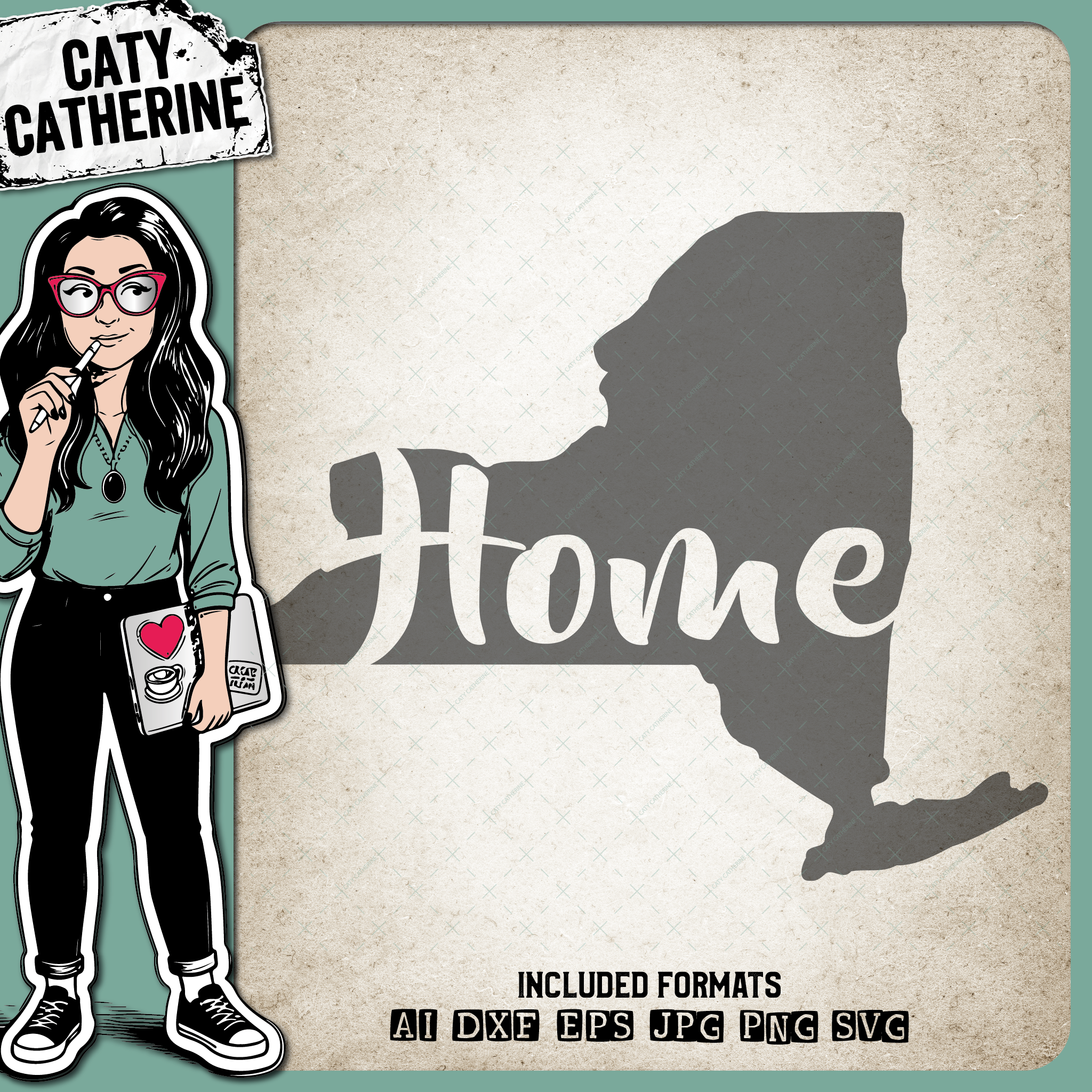 New-York US State HOME – Travel SVG Design by Caty Catherine