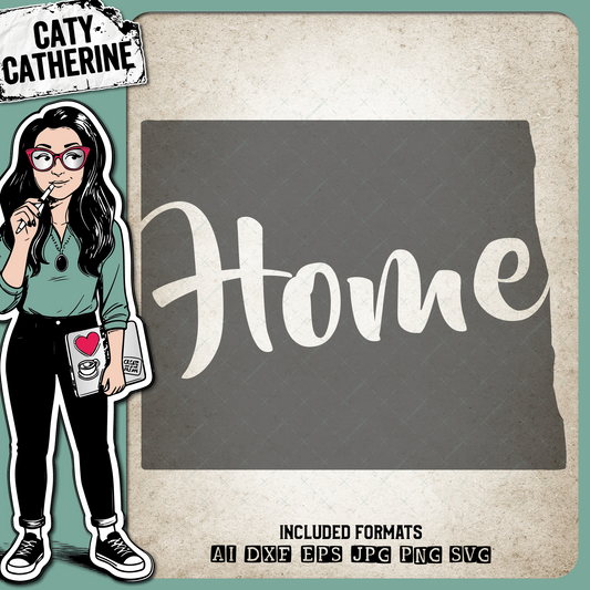 North Dakota US State HOME – Travel SVG Design by Caty Catherine