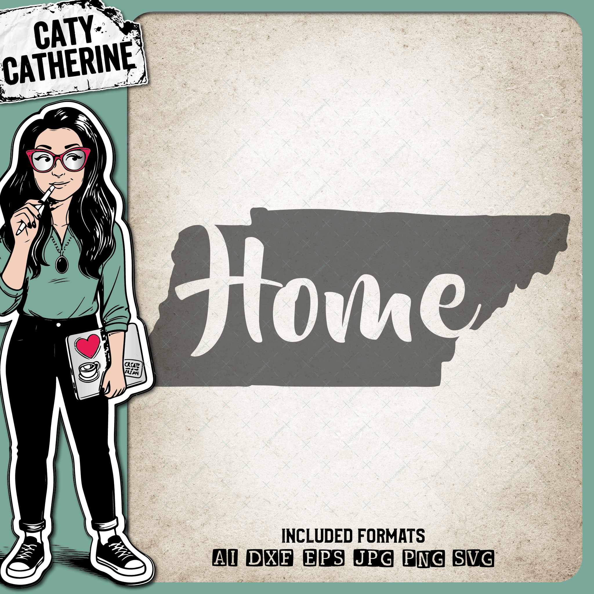 Tennessee US State HOME – Travel SVG Design by Caty Catherine