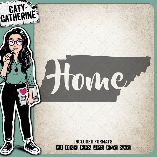Tennessee US State HOME – Travel SVG Design by Caty Catherine