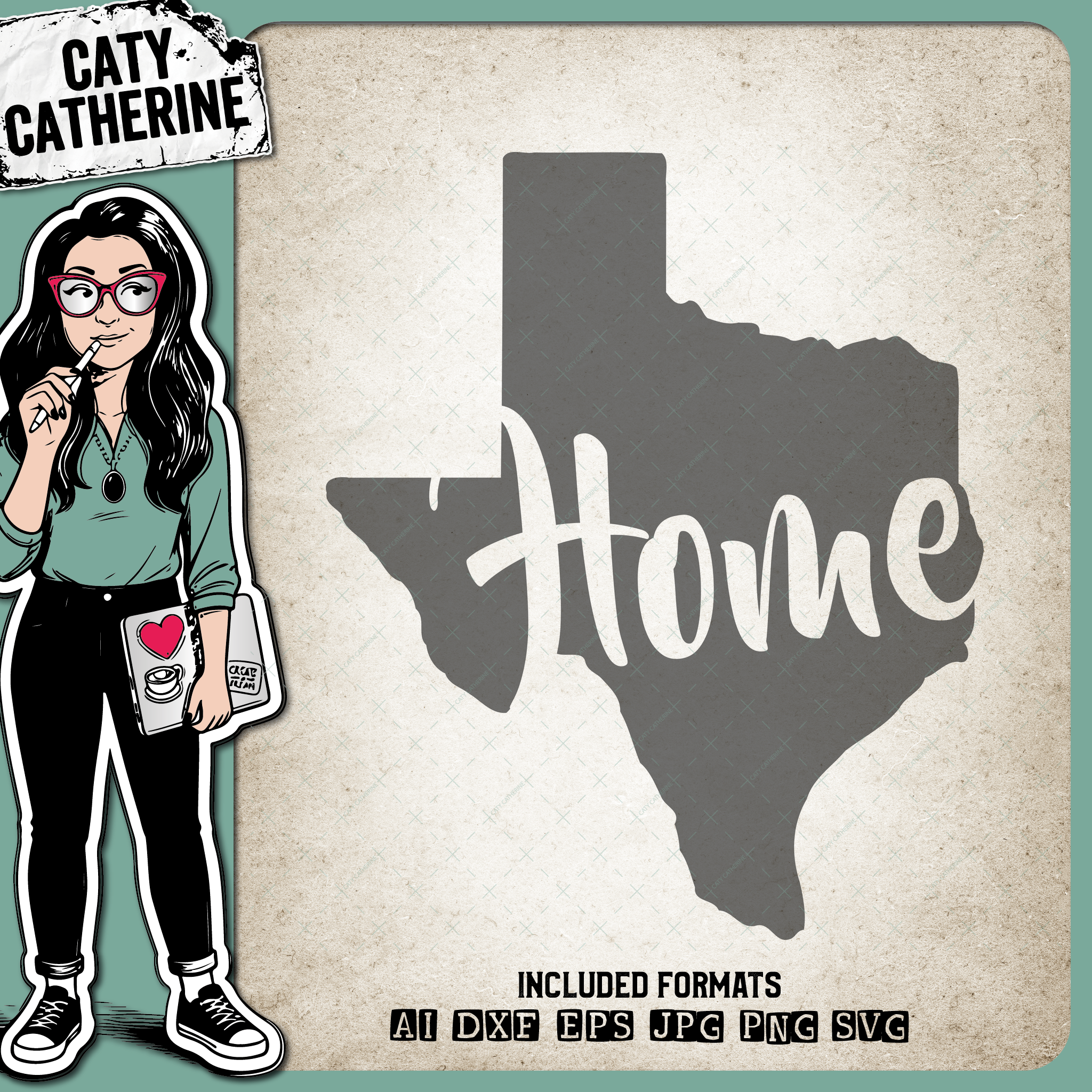 Texas US State HOME – Travel SVG Design by Caty Catherine