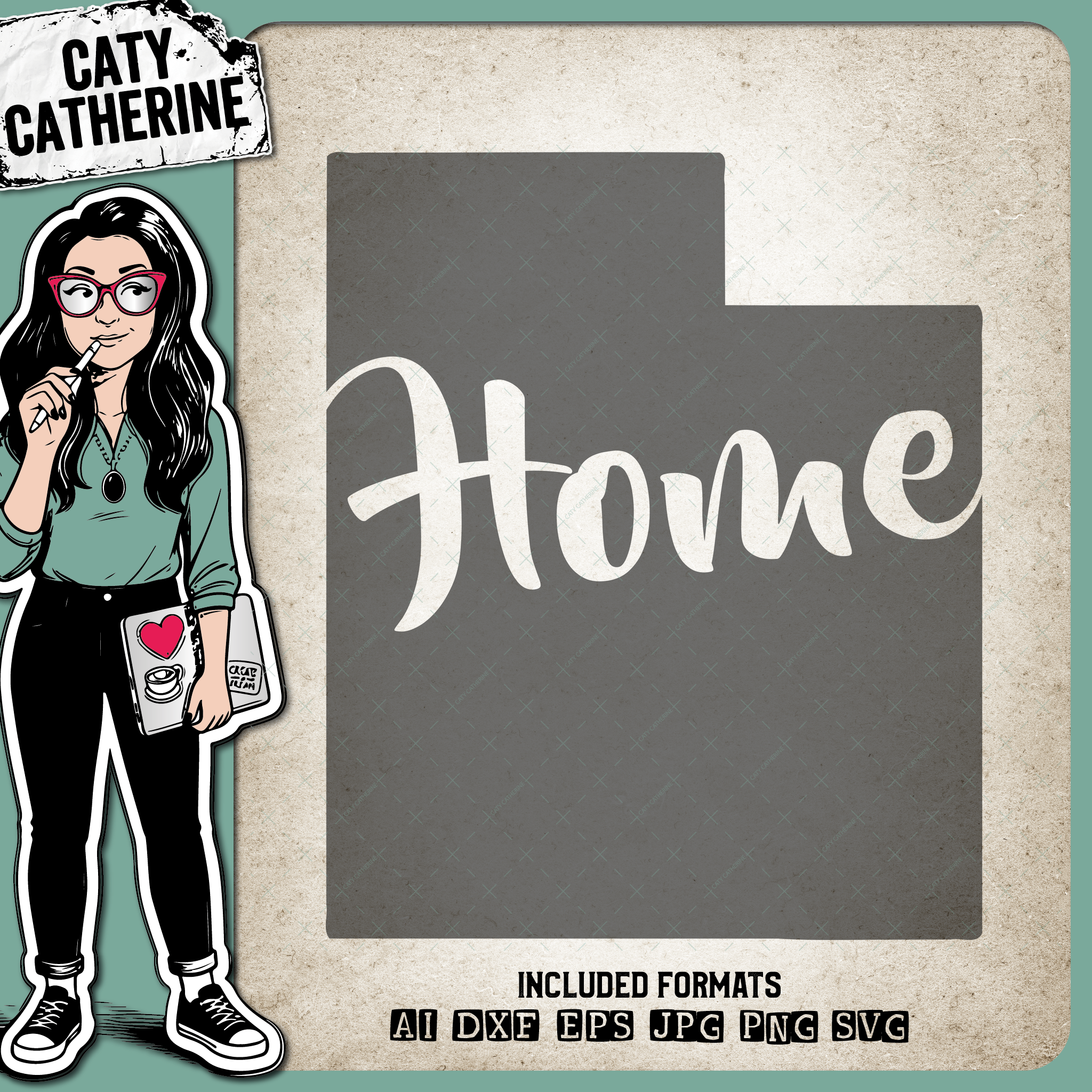Utah US State HOME – Travel SVG Design by Caty Catherine