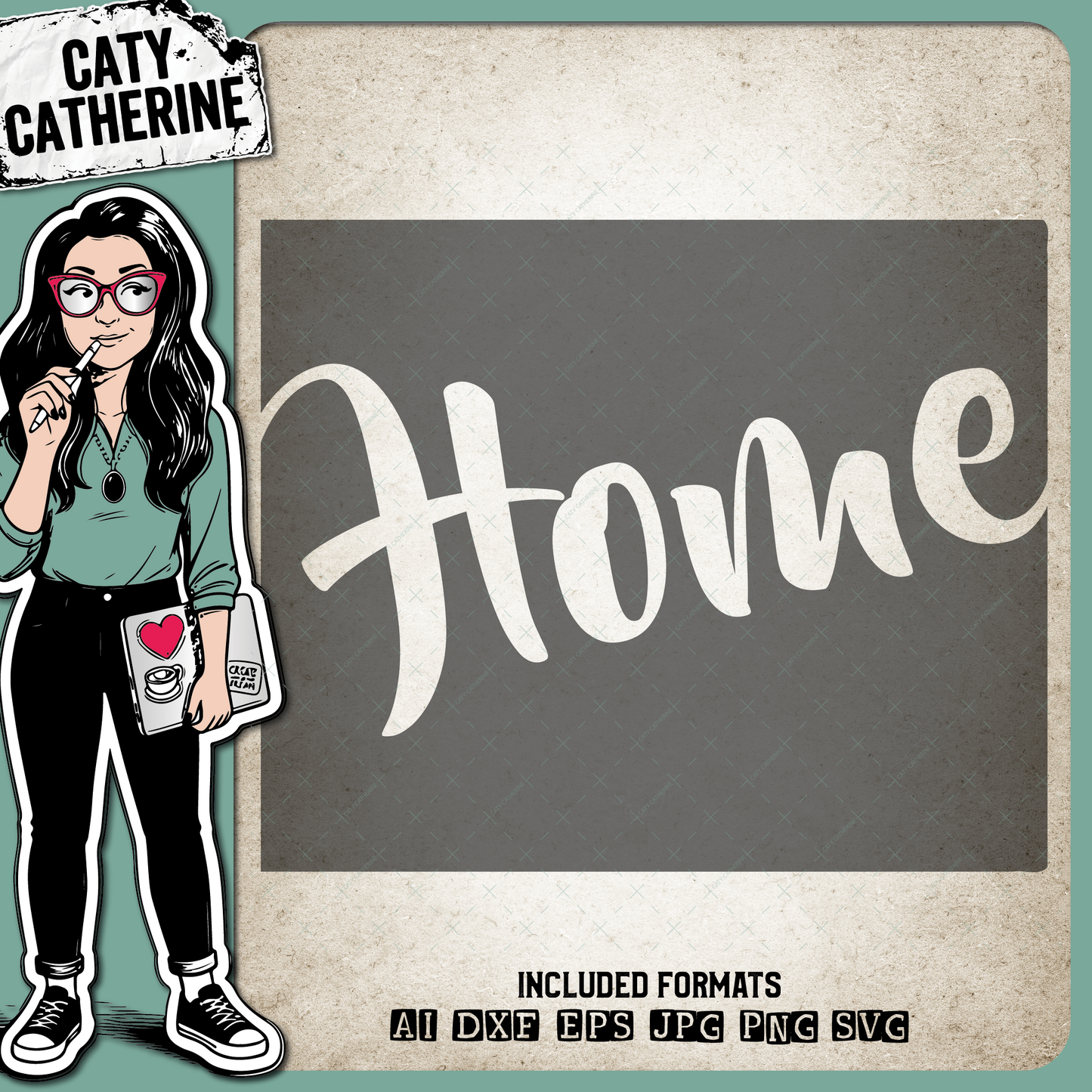 Wyoming US State HOME – Travel SVG Design by Caty Catherine