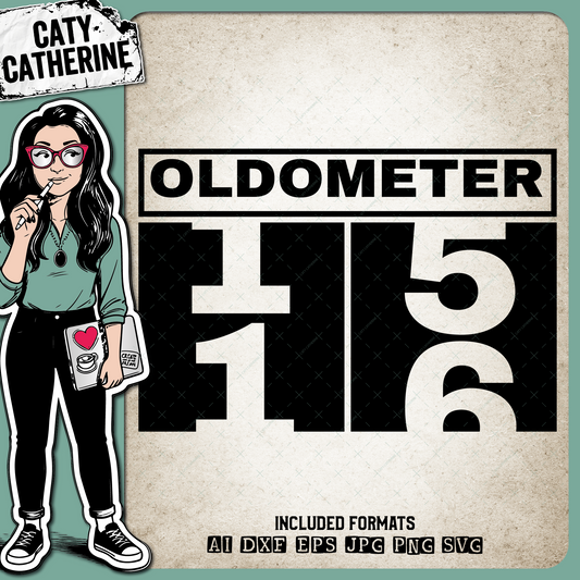 16 Sixteen Oldometer – Birthday SVG Design by Caty Catherine