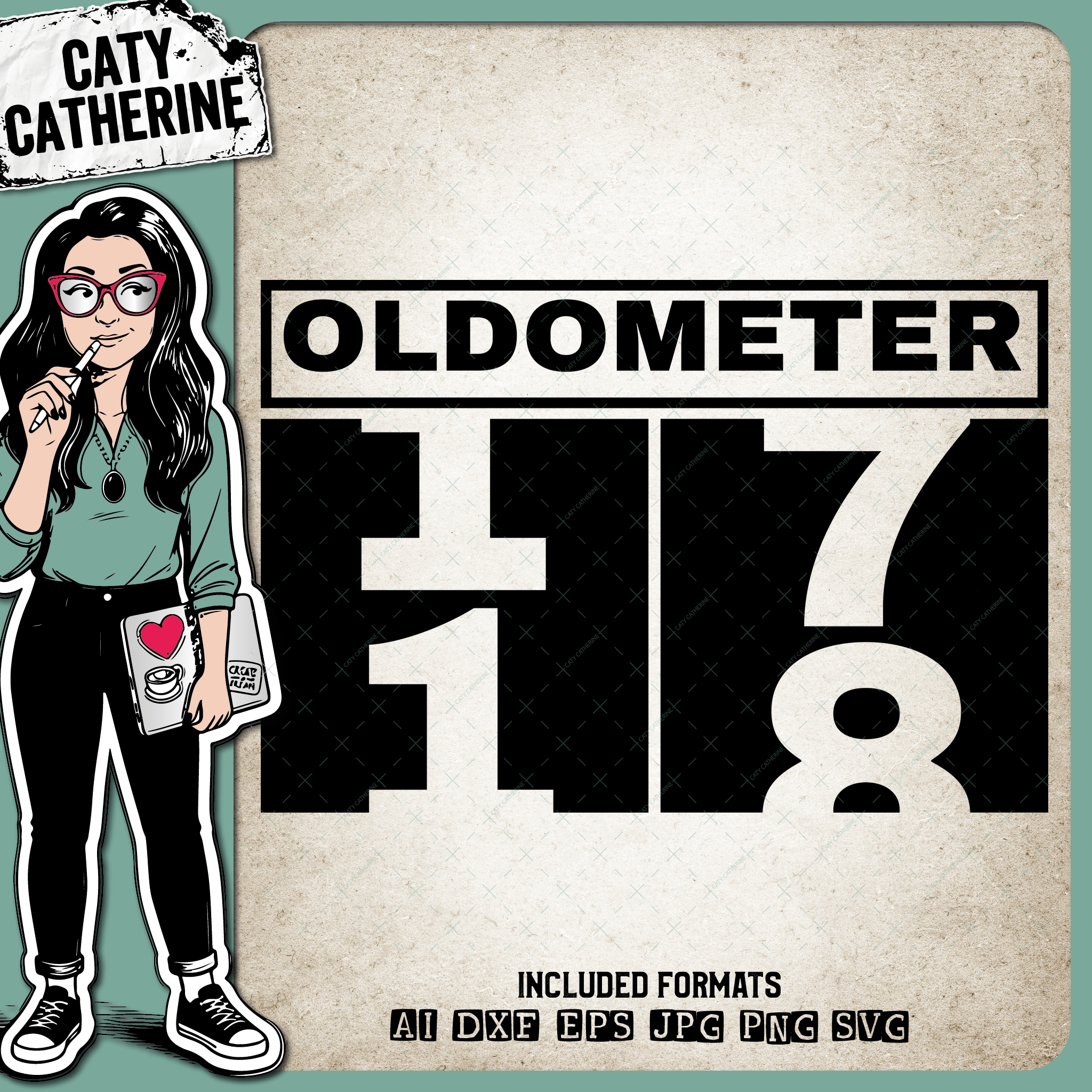 18 Eighteen Oldometer – Birthday SVG Design by Caty Catherine