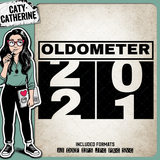 21 Twenty First Oldometer – Birthday SVG Design by Caty Catherine
