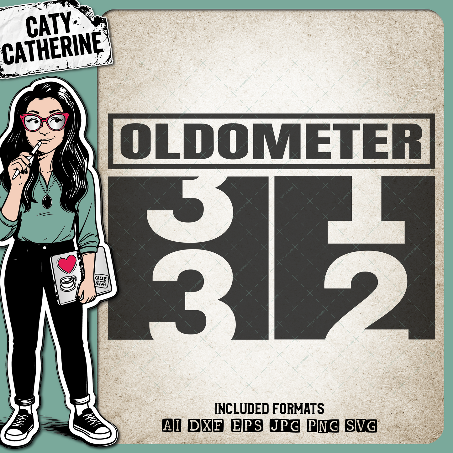 32 Thirty Two Oldometer – Birthday SVG Design by Caty Catherine
