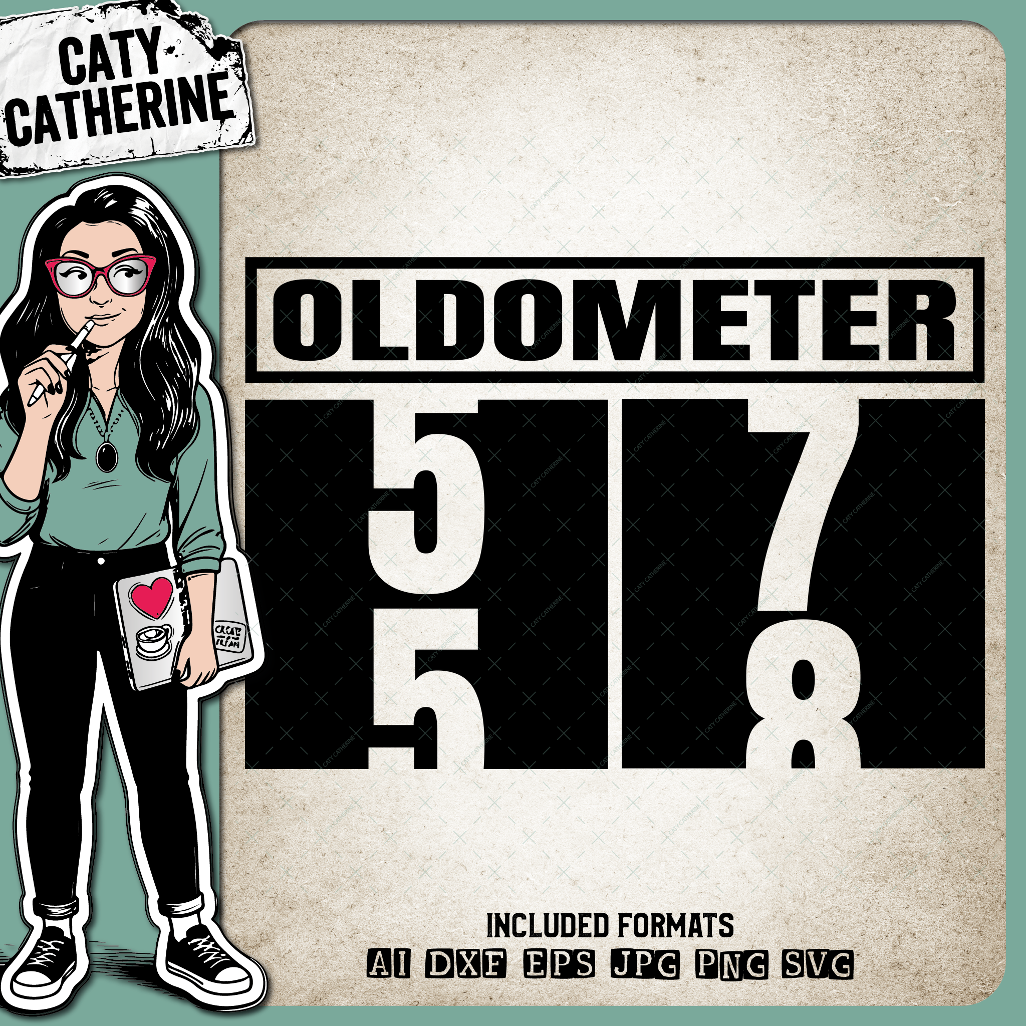 58 Fifty Eight Oldometer – Birthday SVG Design by Caty Catherine