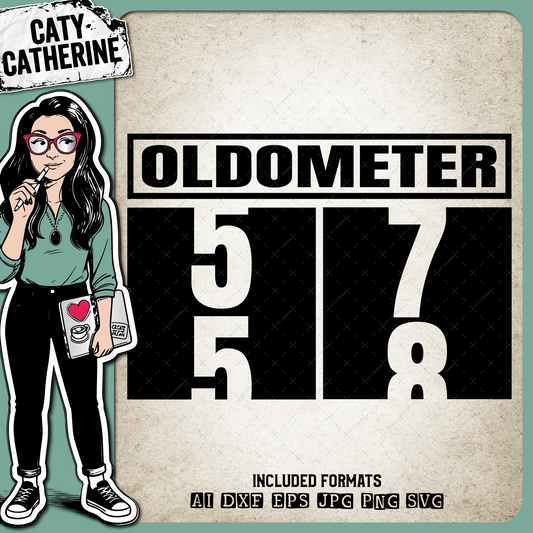 58 Fifty Eight Oldometer – Birthday SVG Design by Caty Catherine