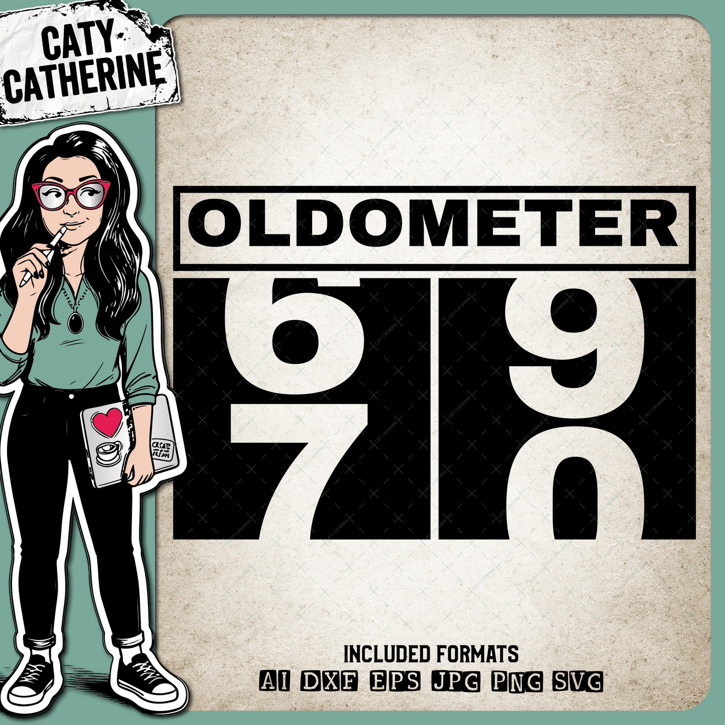 70 Seventy Seventieth Oldometer – Birthday SVG Design by Caty Catherine