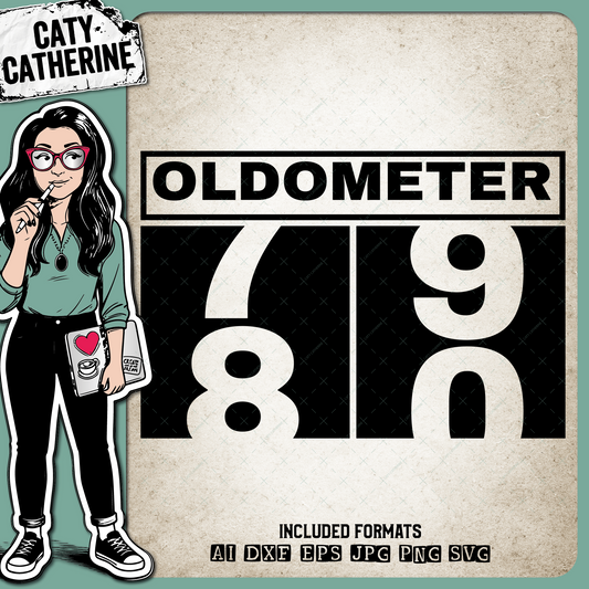 80 Eighty Eightieth Oldometer – Birthday SVG Design by Caty Catherine