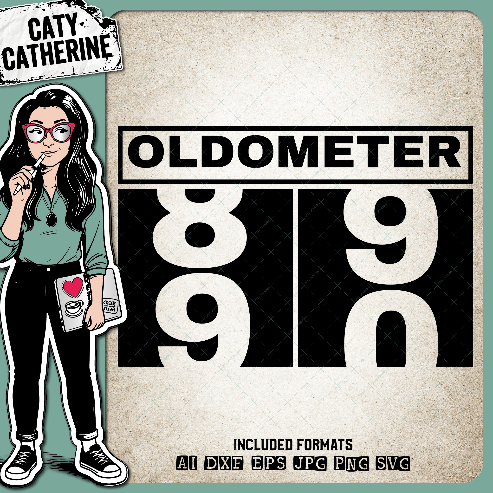 90 Ninety Ninetieth Oldometer – Birthday SVG Design by Caty Catherine