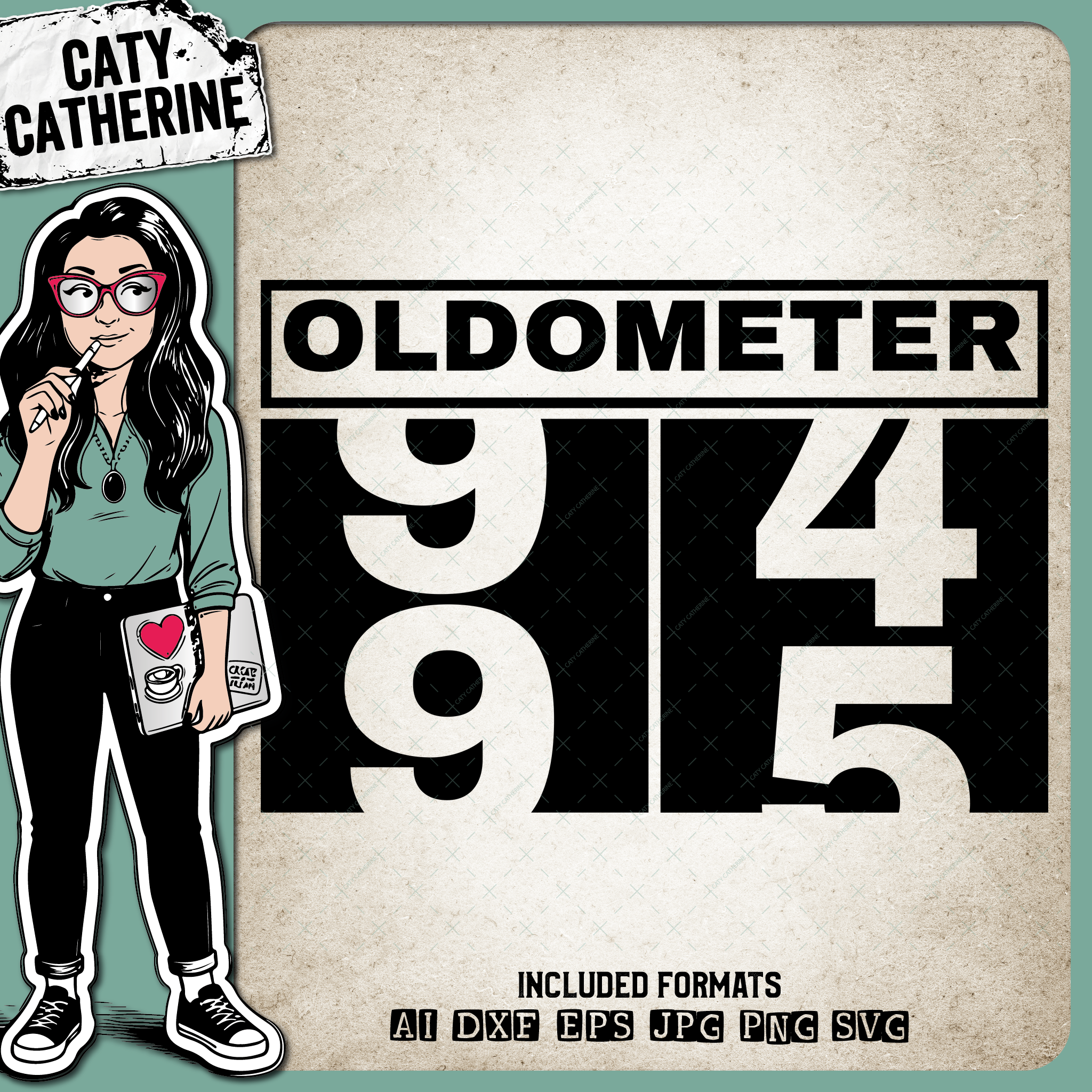 95 Ninety Five Ninety Fifth Oldometer – Birthday SVG Design by Caty Catherine