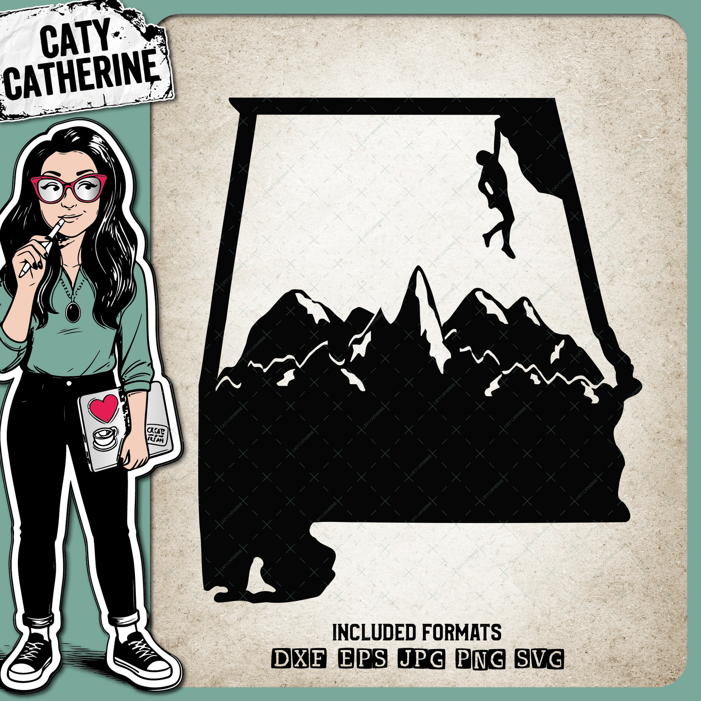 Alabama US State Climber Climbing Climb – Travel SVG Design by Caty Catherine