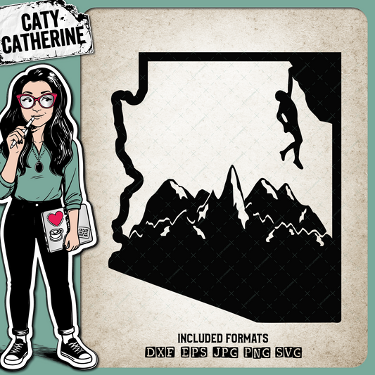Arizona US State Climber Climbing Climb – Travel SVG Design by Caty Catherine