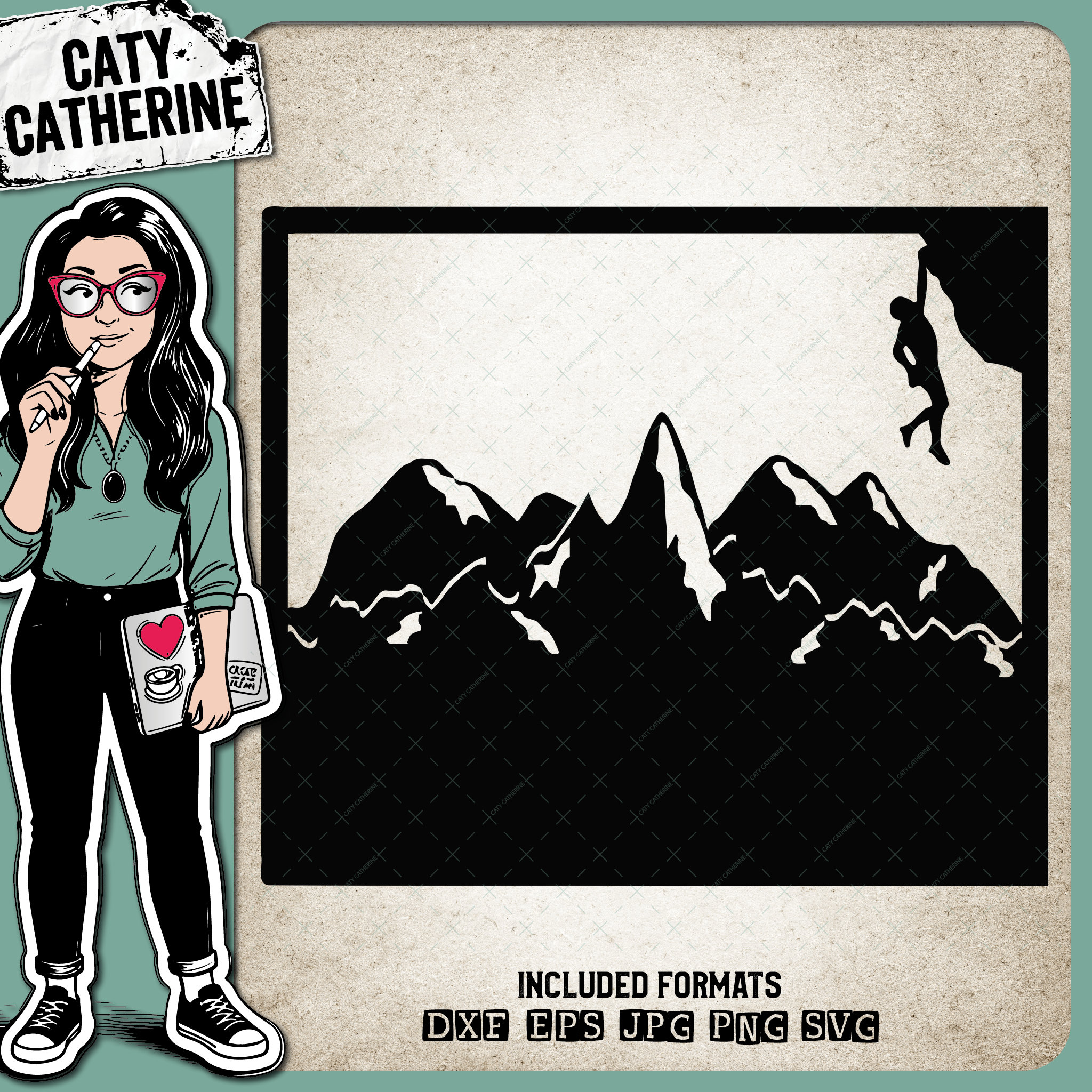 Colorado US State Climber Climbing Climb – Travel SVG Design by Caty Catherine