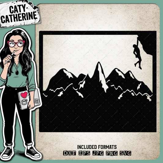 Colorado US State Climber Climbing Climb – Travel SVG Design by Caty Catherine
