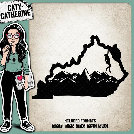 Kentucky US State Climber Climbing Climb – Travel SVG Design by Caty Catherine