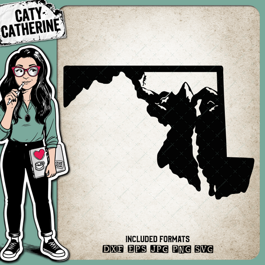 Maryland US State Climber Climbing Climb – Travel SVG Design by Caty Catherine