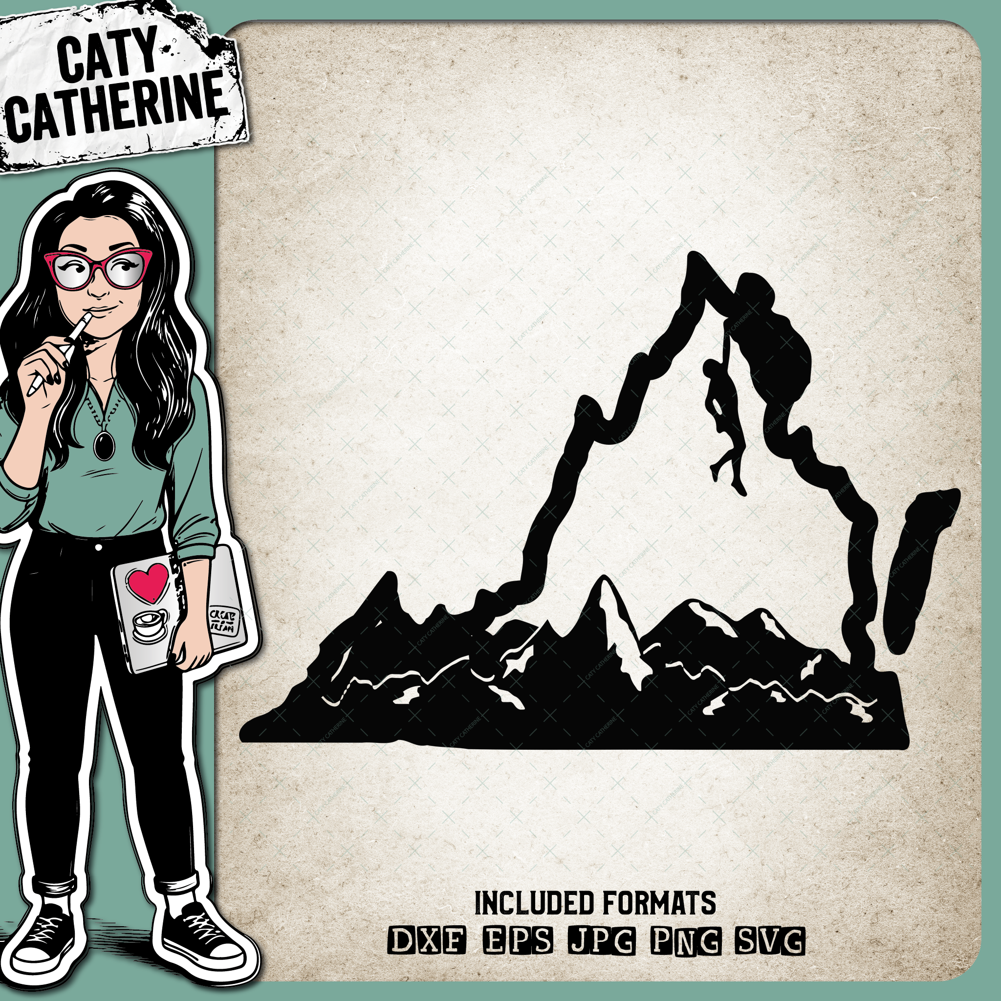 Virginia US State Climber Climbing Climb – Travel SVG Design by Caty Catherine