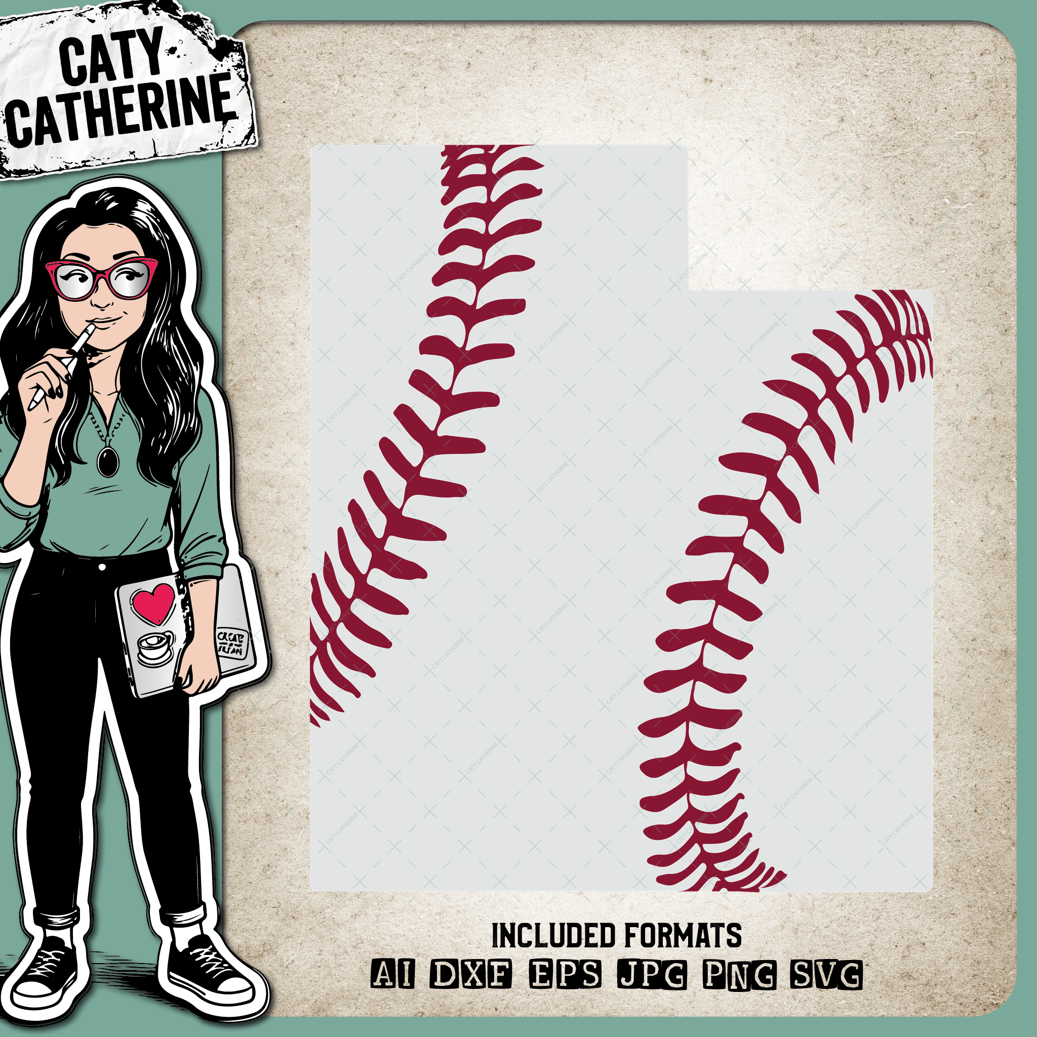 Utah US State Baseball Stitches – Travel SVG Design by Caty Catherine