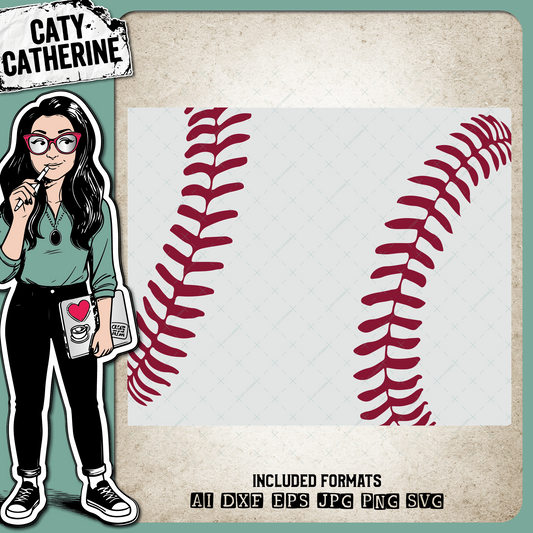 Wyoming US State Baseball Stitches – Travel SVG Design by Caty Catherine