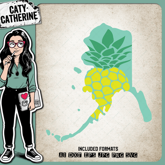 Alaska US State Pineapple Summer – Travel SVG Design by Caty Catherine