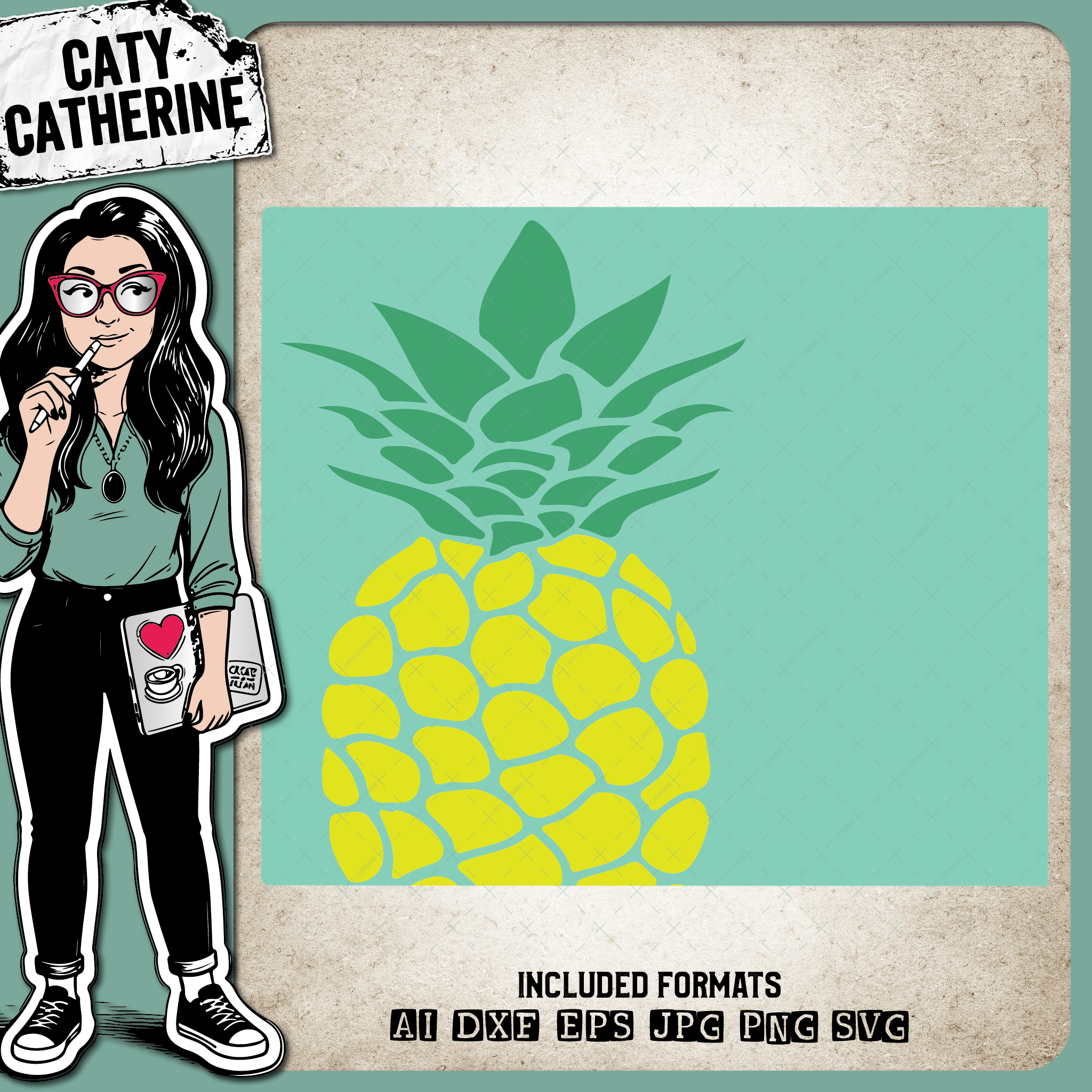 Colorado US State Pineapple Summer – Travel SVG Design by Caty Catherine