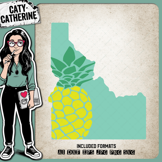 Idaho US State Pineapple Summer – Travel SVG Design by Caty Catherine