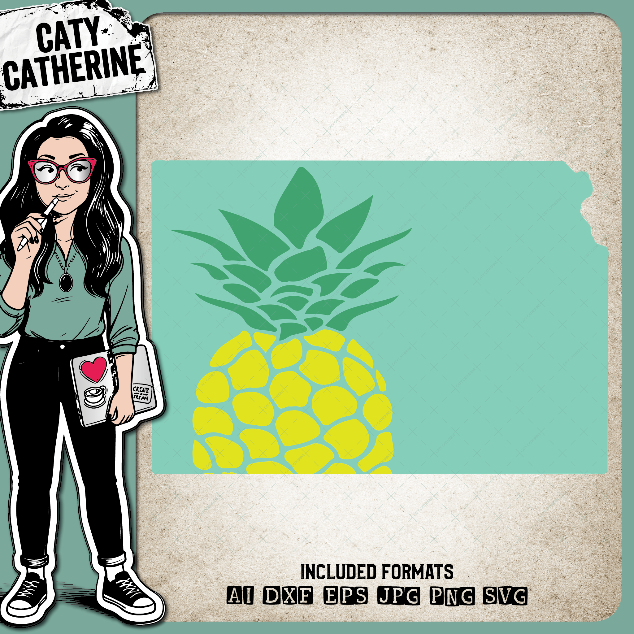 Kansas US State Pineapple Summer – Travel SVG Design by Caty Catherine