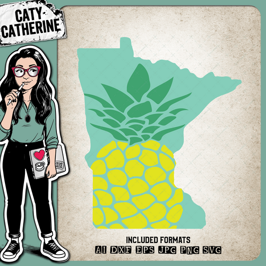 Minnesota US State Pineapple Summer – Travel SVG Design by Caty Catherine